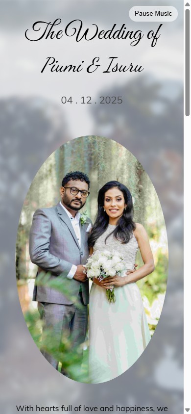 Piumi & Isuru — digital wedding invitation design, Sri Lanka