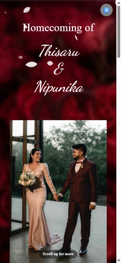 Thisaru & Nipunika — digital wedding invitation design, Sri Lanka
