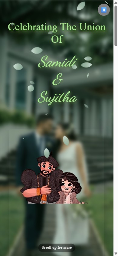 Samidi & Sujitha — digital wedding invitation design, Sri Lanka
