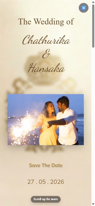 Chathurika & Hansaka — digital wedding invitation design, Sri Lanka