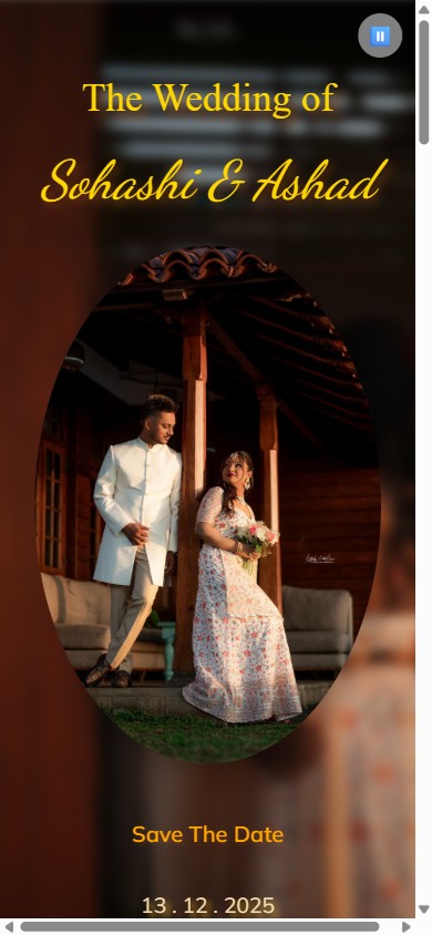 Sohashi & Ashad — digital wedding invitation design, Sri Lanka