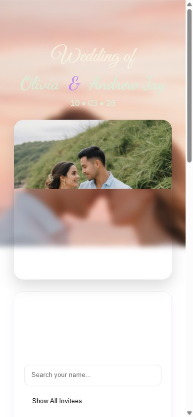 Seating Finder — Style 01 — wedding seating finder app demo, Sri Lanka